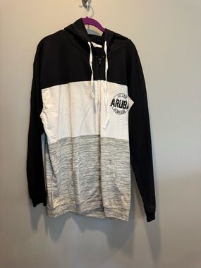 Aruba Colorblock Hoodie - Black, White & Gray